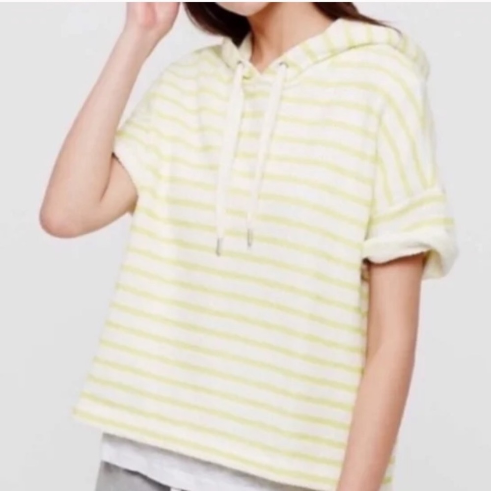 Lou & Grey Striped Short Sleeved Hoodie